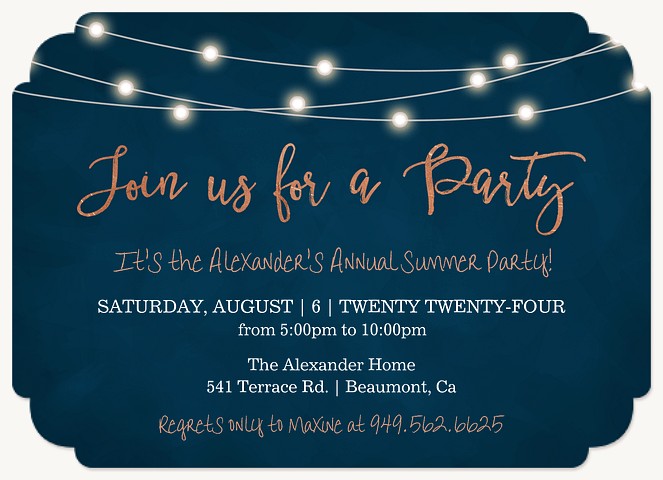 String Lights Summer Party Invitations
