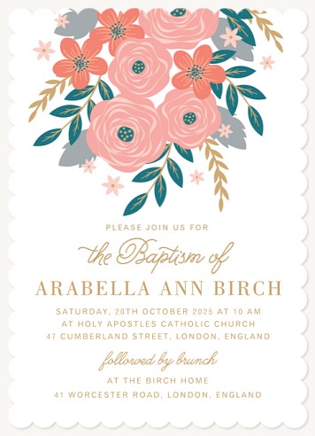 Woodland Floral Christening Invitations | Christening Invites