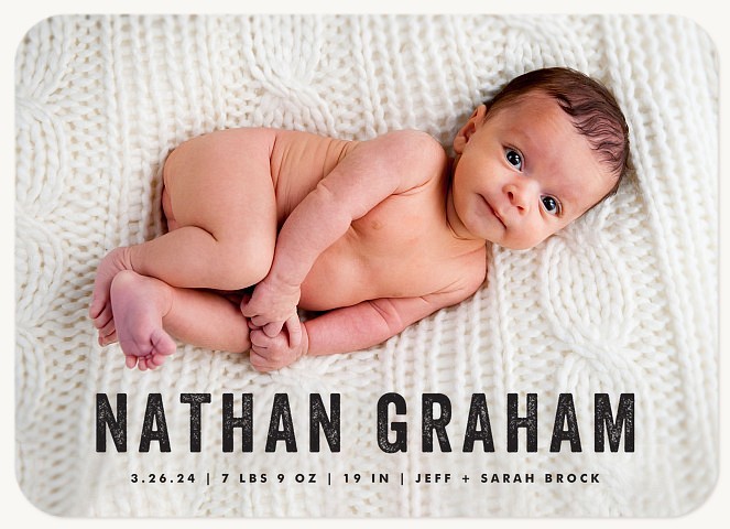 Rustic Introduction Boy Baby Announcements