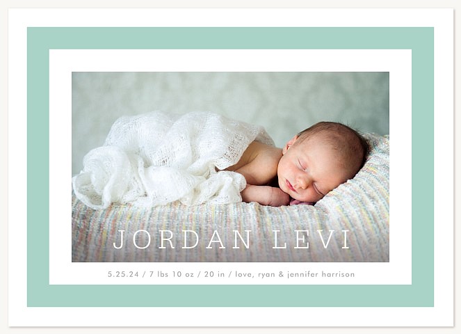 Framed Perfection Boy Baby Announcements