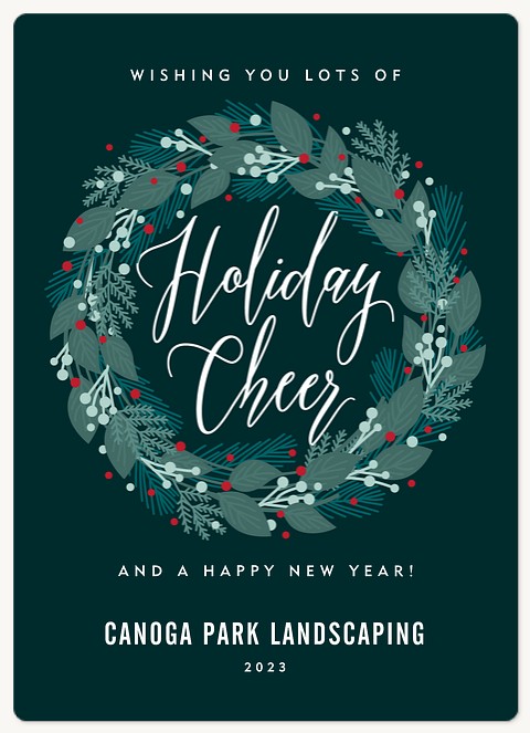 Cranberry Wreath Holiday & Christmas Magnet Cards