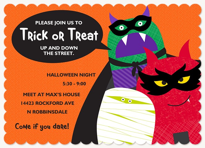 Mischievous Ghouls  Halloween Party Invitations