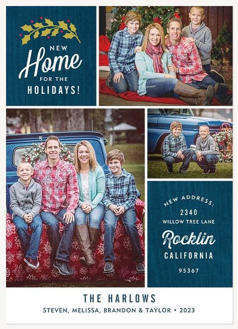 Luxe Holly Photo Holiday Cards