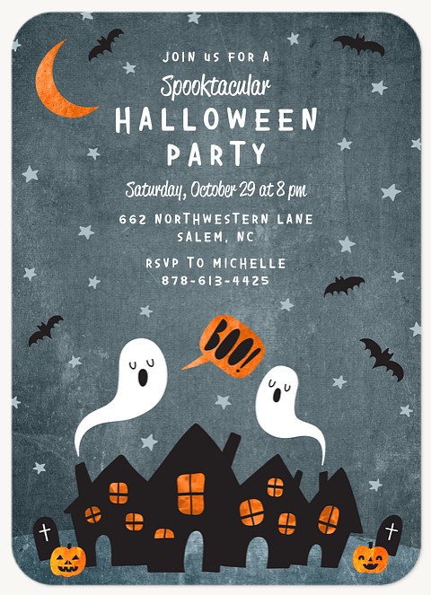 Ghostly Celebration Halloween Party Invitations