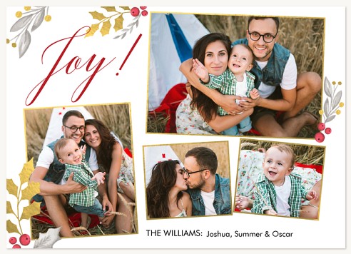 Gilded Holly Christmas Cards
