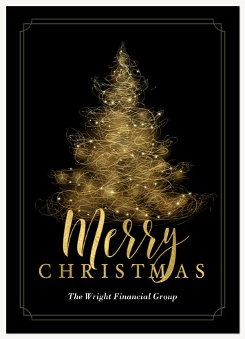 Iridescent Evergreen Christmas Cards for Business