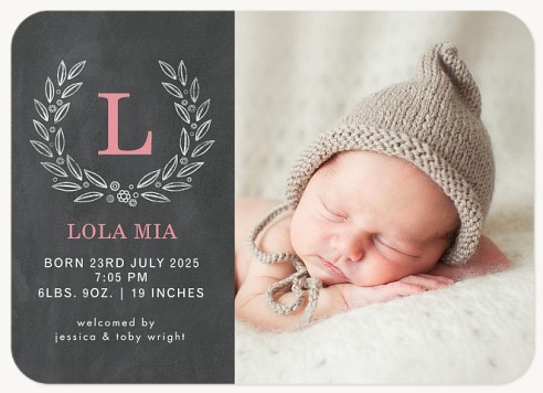 Woodland Laurel Baby Announcements
