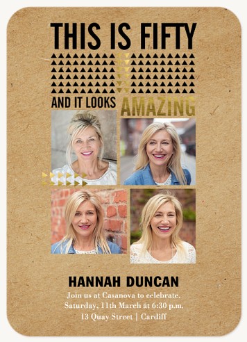 Mod Pyramids Adult Birthday Party Invitations