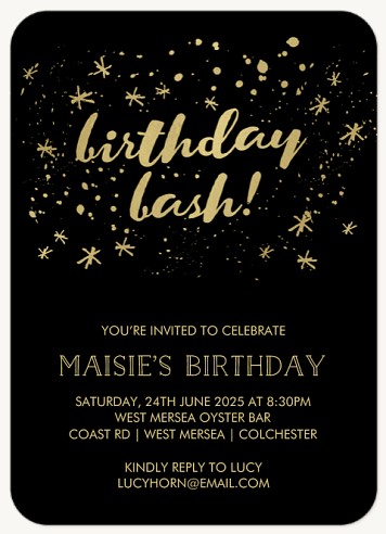 Speckled Stars Adult Birthday Party Invitations