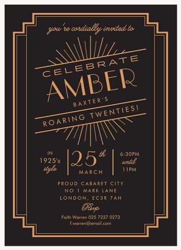 Deco Celebration Adult Birthday Party Invitations