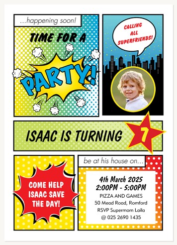 Super Invite Boy Birthday Party Invitations