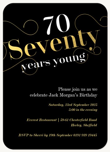 Elegant Curls Adult Birthday Party Invitations