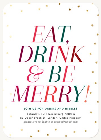 Lux Stars Holiday Party Invitations