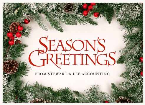 Forest Garland Christmas Cards for Business