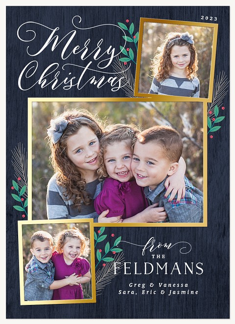 Woodland Berries Personalized Holiday Cards