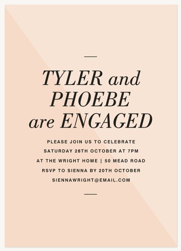 Contemporary Pairing Engagement Party Invitations