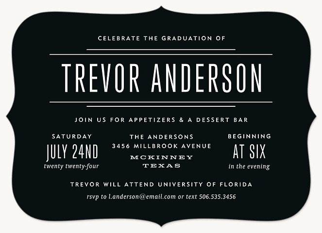 Tuxedo Graduation Party Invitations