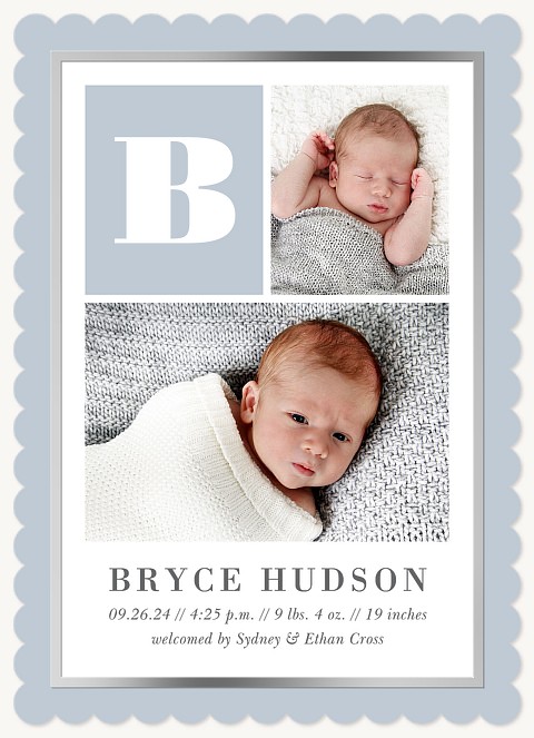 Dignified Monogram Baby Announcements