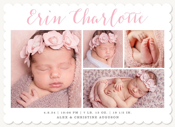 Cherished Arrival Girl Baby Announcements