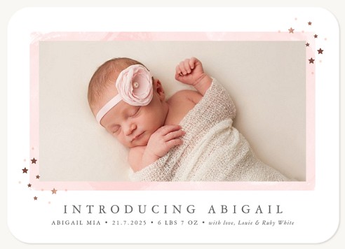 Embellished Stars Baby Announcements