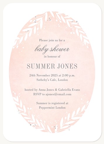 Lush Boughs Baby Shower Invites 