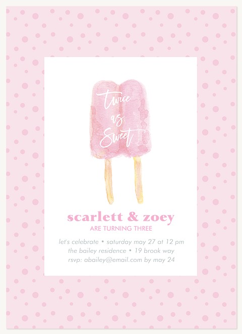 Popsicle Sweets Kids Birthday Invitations