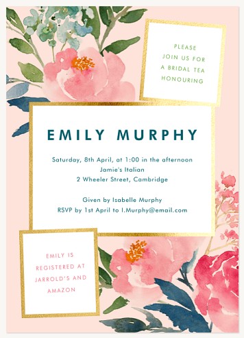 Blushing Blooms Hen Party Invitations
