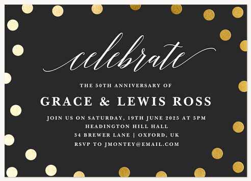 Dazzling Celebration Wedding Anniversary Invitations