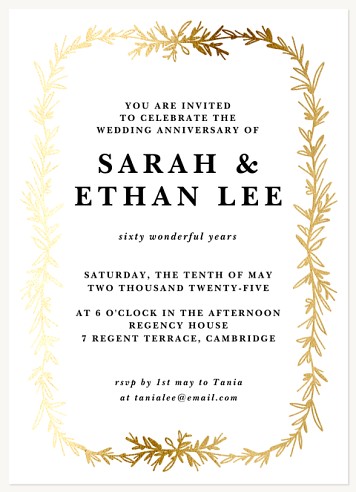 Stunning Celebration Wedding Anniversary Invitations