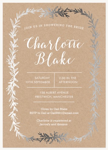 Kraft Garland Hen Party Invitations