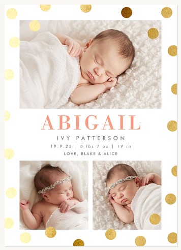 Dazzling Confetti Baby Announcements