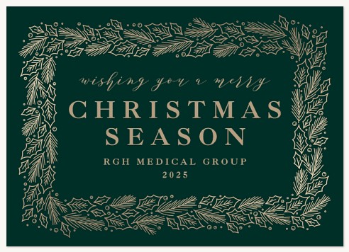 Golden Garland Christmas Cards for Business