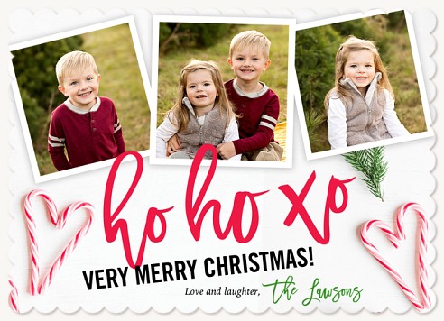 Candy Cane Hearts Christmas Cards