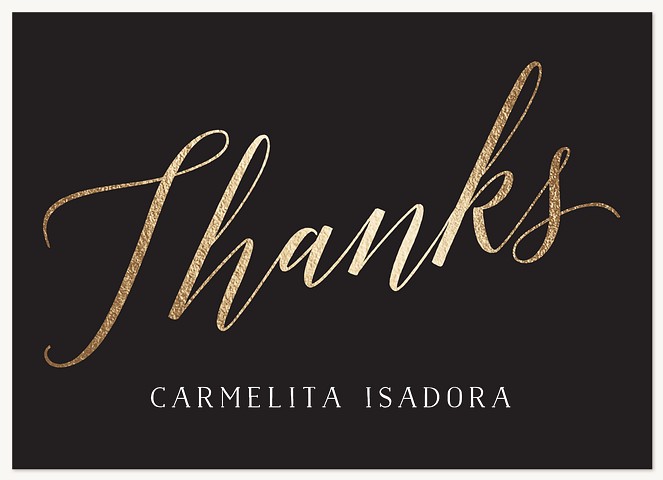 Calligraphic Elegance Quinceañera Thank You Cards