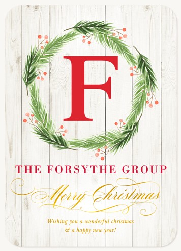Christmas Monogram Christmas Cards for Business