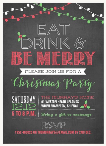 Christmas Celebration Holiday Party Invitations
