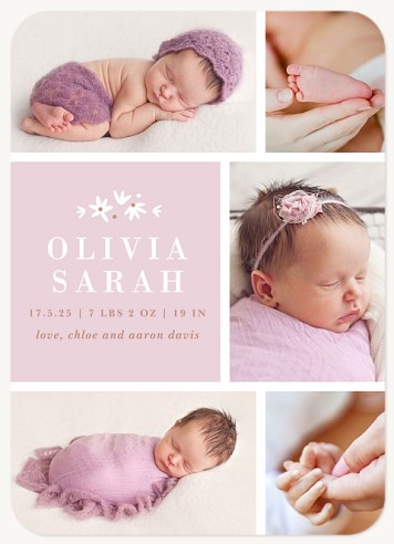 Precious Flower Baby Announcements