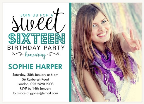 Marquee Teen Teen Birthday Invitations