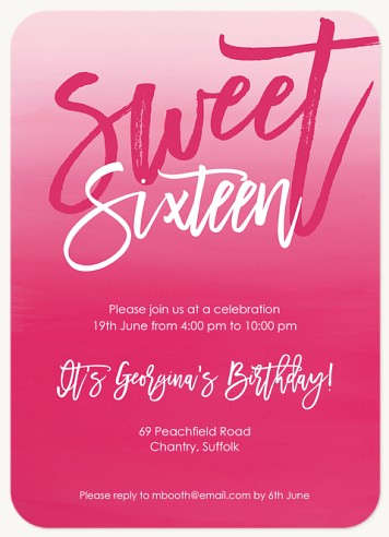 Vivacious Year Teen Birthday Invitations