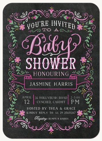 Chalk Garden Baby Shower Invites