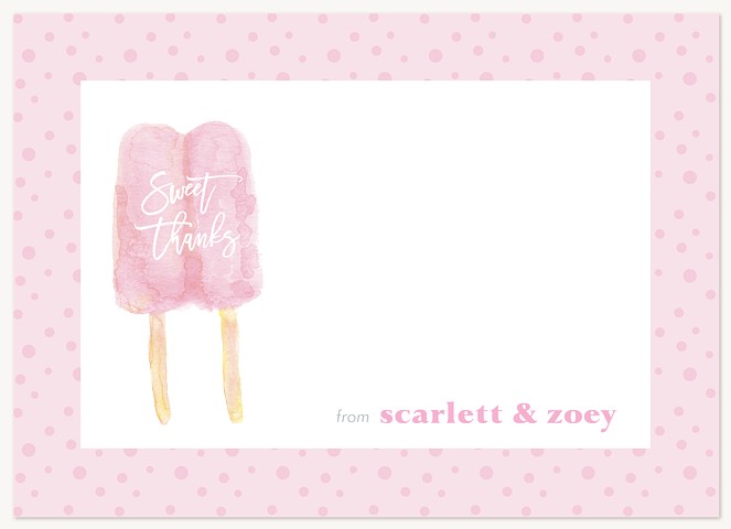 Popsicle Sweets Kids Thank You Cards