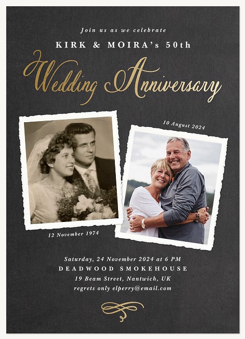 Our Forever Love Wedding Anniversary Invitations