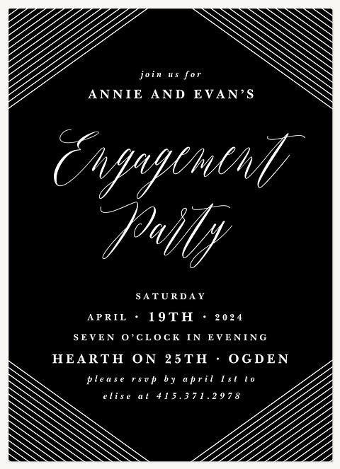 Uptown Deco Engagement Party Invitations