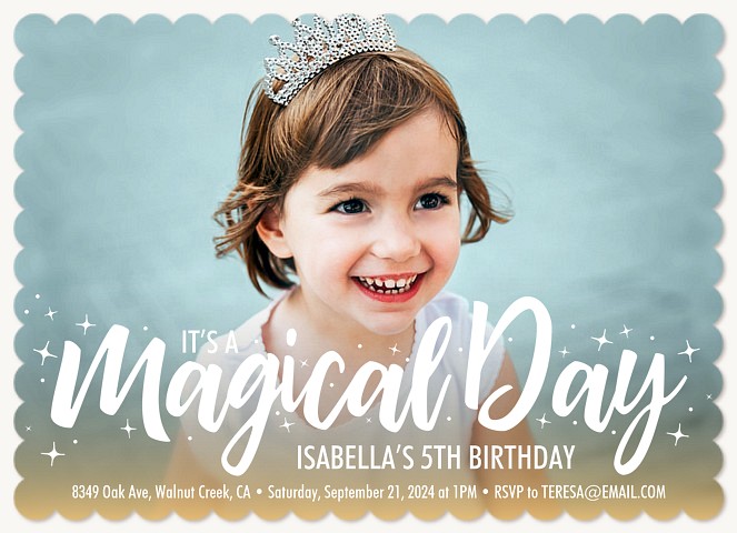 A Magical Day Girl Birthday Party Invitations