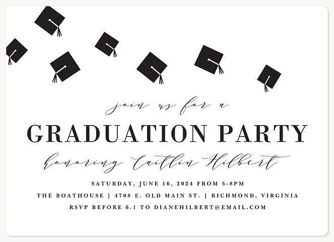 Hat Toss Graduation Invitations