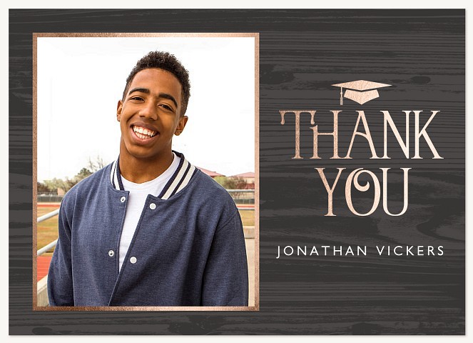 Rustic Glamour Graduation Thank You Cards