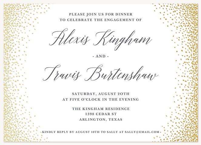 Gilded Elegance Engagement Party Invitations