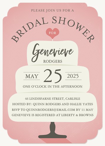 Bridal Cake Hen Party Invitations