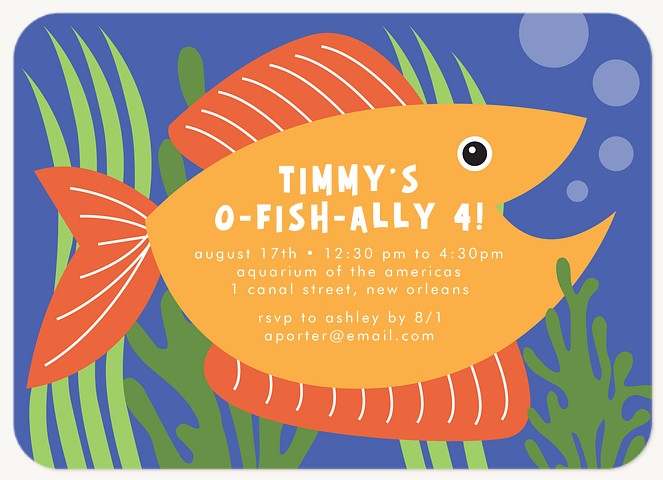 O-fish-ally Kids Birthday Invitations