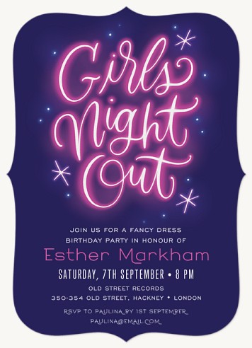 Girls' Night Adult Birthday Party Invitations